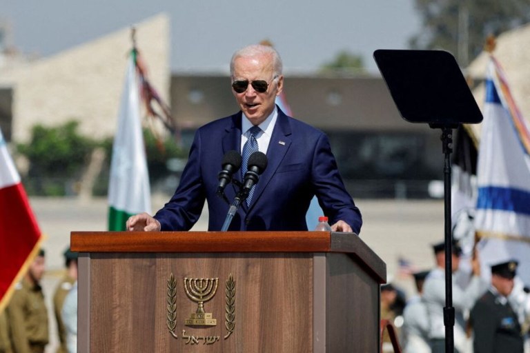 Biden discursa em cerimônia de chegada a Israel, 13 de jukho de 2022