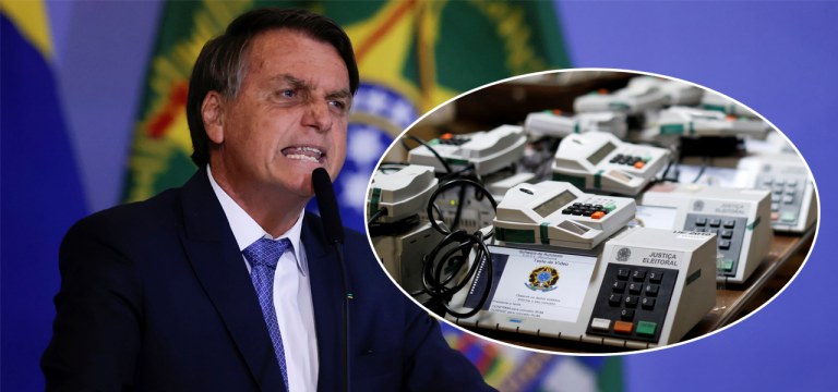 Bolsonaro e urnas eletrônicas