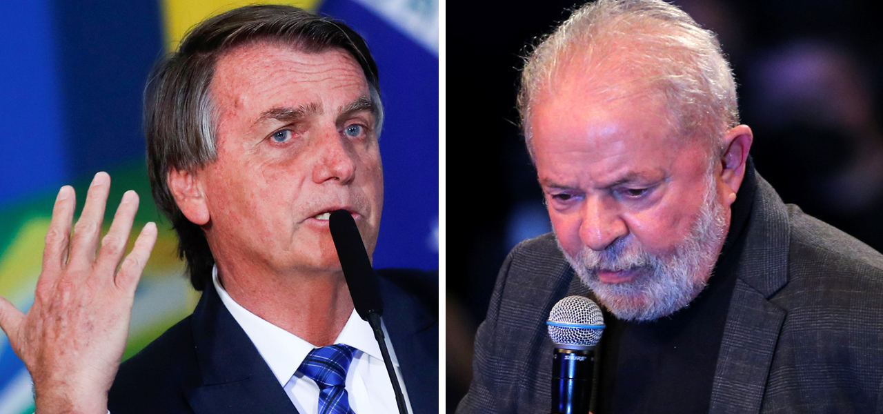 Jair Bolsonaro e o ex-presidente Luiz Inácio Lula da Silva