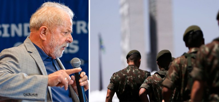 Ex-presidente Luiz Inácio Lula da Silva e militares