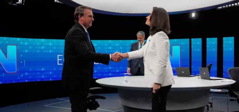 Jair Bolsonaro, Renata Vasconcellos e William Bonner