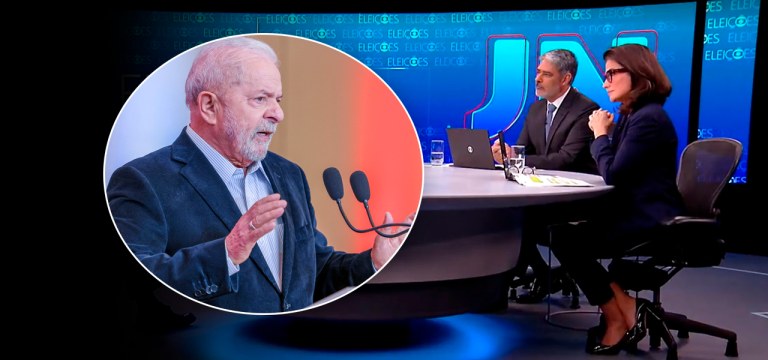 Lula, William Bonner e Renata Vasconcellos