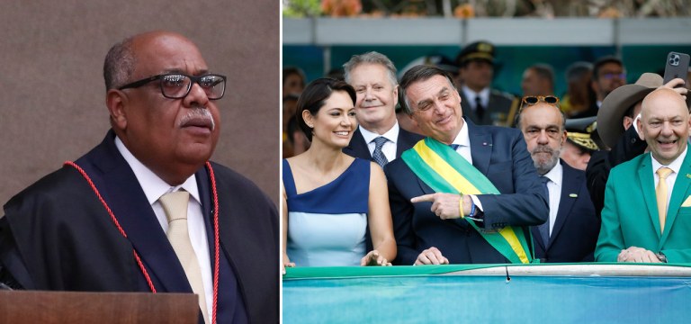 Benedito Gonçalves e Bolsonaro no desfile de 7 de setembro