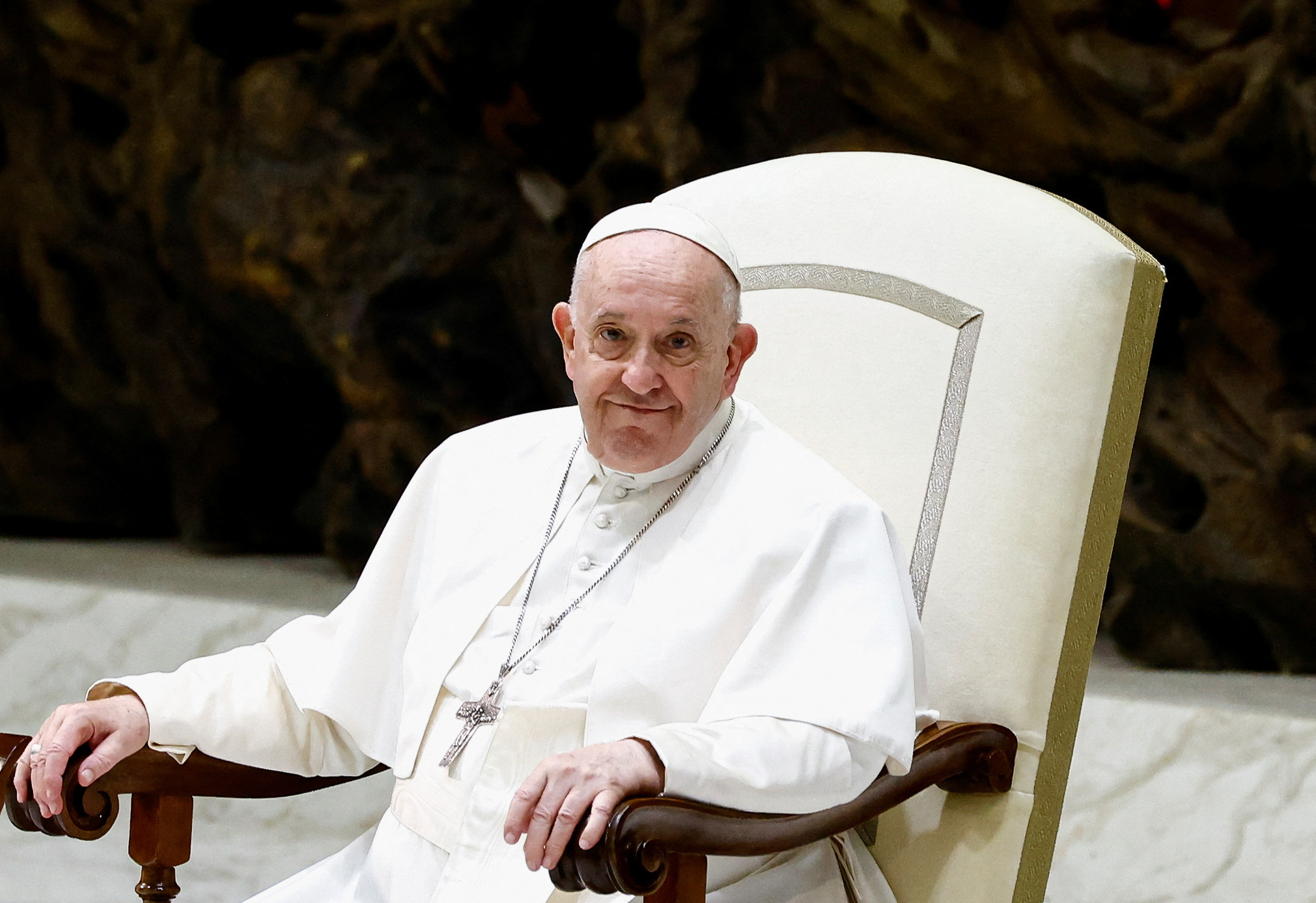 Papa Francisco durante reunião com participantes da assembleia-geral da Confederação Italiana da Indústria no Vaticano