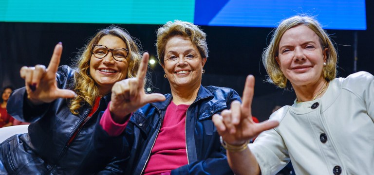 Janja, Dilma Rousseff e Gleisi Hoffmann