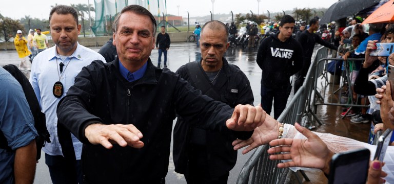 Presidente Jair Bolsonaro durante ato da campanha à reeleição, no Estado de São Paulo 28/09/2022
