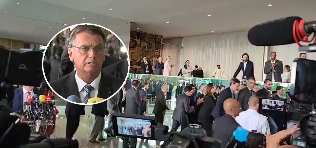 Jair Bolsonaro e jornalistas