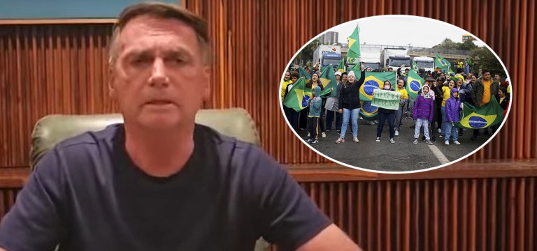 Jair Bolsonaro e bolsonaristas bloqueando rodovias pelo País