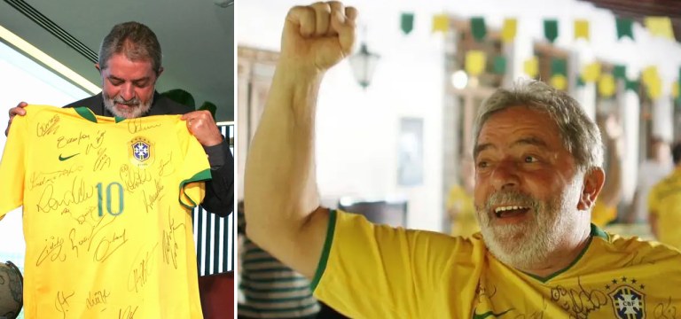 Presidente Lula com a camisa da seleção