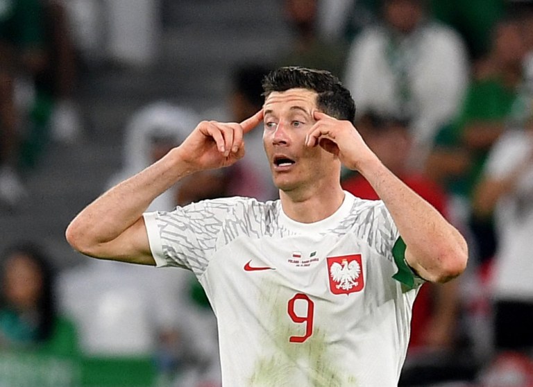 Robert Lewandowski durante partida entre Polônia e Arábia Saudita pela Copa do Mundo do Catar