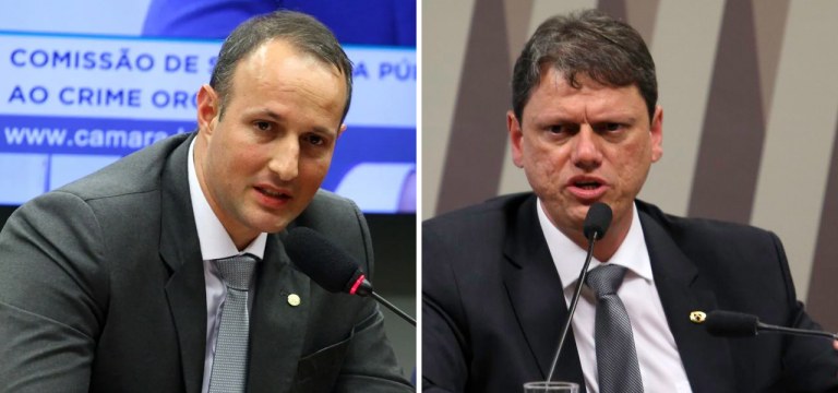 Deputado Capitão Derrite e Tarcísio de Freitas