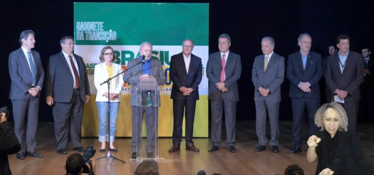 Haddad, Dino, Gleisi, Lula, Alckmin, Rui Costa e Múcio