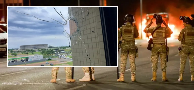 Projétil atinge quarto do hotel Grand Mercure em Brasília, com hóspede dentro, durante protestos bolsonaristas em 12/12/2022