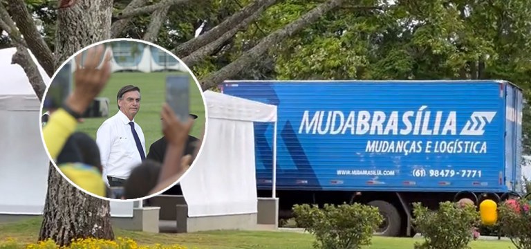 Caminhão de mudança chega ao Palácio da Alvorada