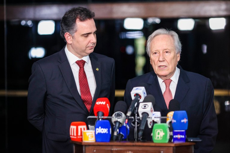 Presidente do Senado, Rodrigo Pacheco e ministro do STF Ricardo Lewandowski