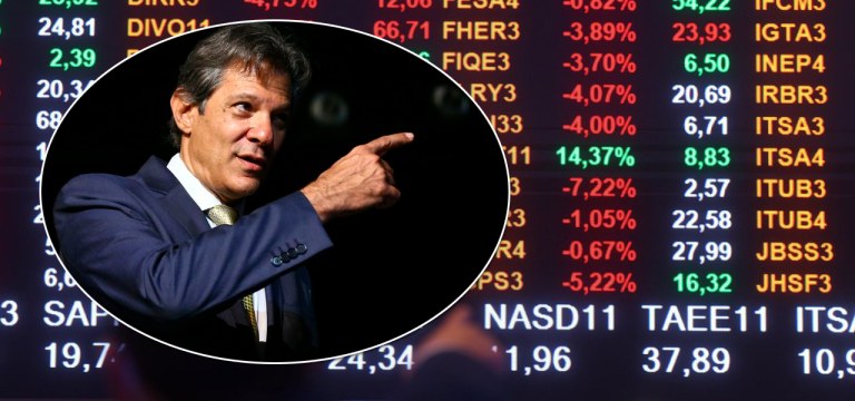 Fernando Haddad, ministro da Fazenda, e o Ibovespa