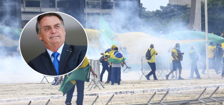 Jair Bolsonaro e terroristas bolsonaristas em Brasília - 08.01.2023