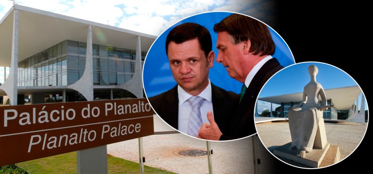 Fachada do Palácio do Planalto, Anderson Torres com Bolsonaro e fachada do STF