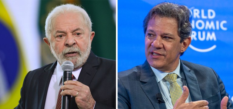 Presidente Luiz Inácio Lula da Silva e o ministro da Fazenda, Fernando Haddad