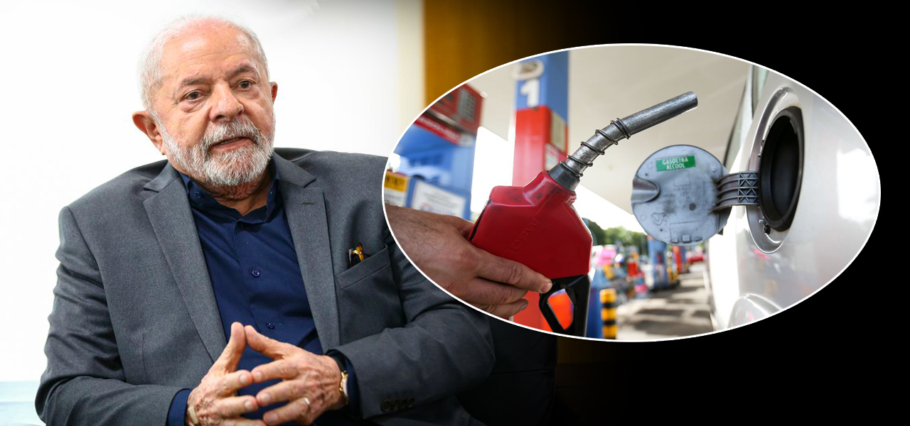 Luiz Inácio Lula da Silva e um posto de gasolina