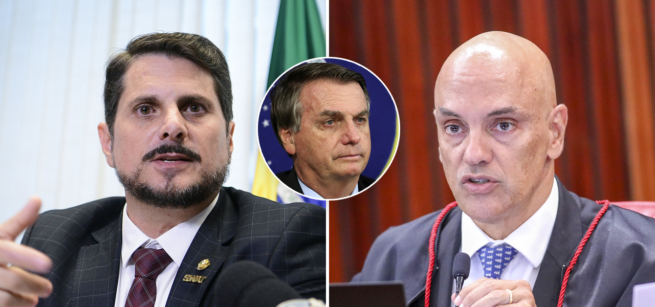 Marcos do Val, Jair Bolsonaro e Alexandre de Moraes