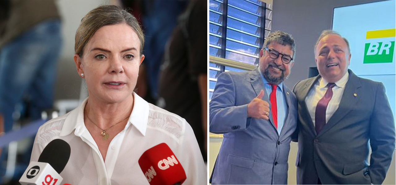 Da esq. para a dir.: Gleisi Hoffmann, Washington Quaquá e Eduardo Pazuello
