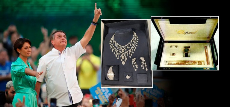 Michelle e Bolsonaro em convenção no Maracanãzinho e joias