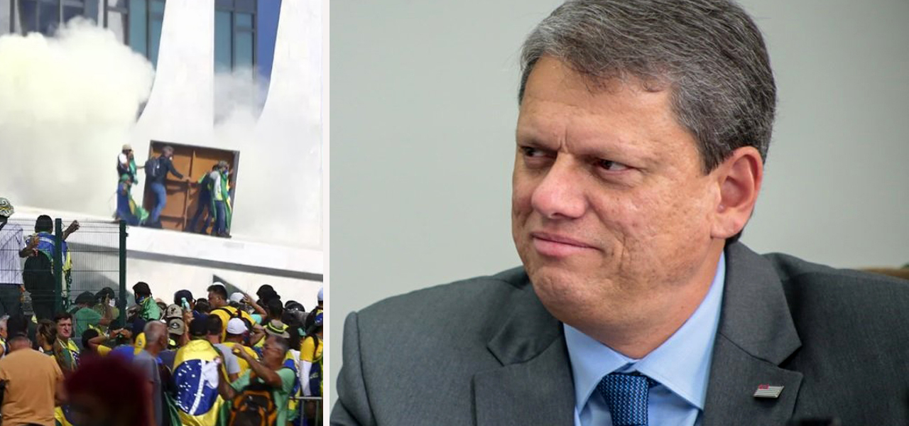 Atos golpistas em Brasília e Tarcísio de Freitas
