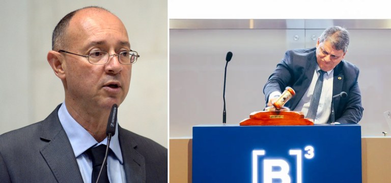 Paulo Fiorilo (à esq.) e Tarcísio de Freitas