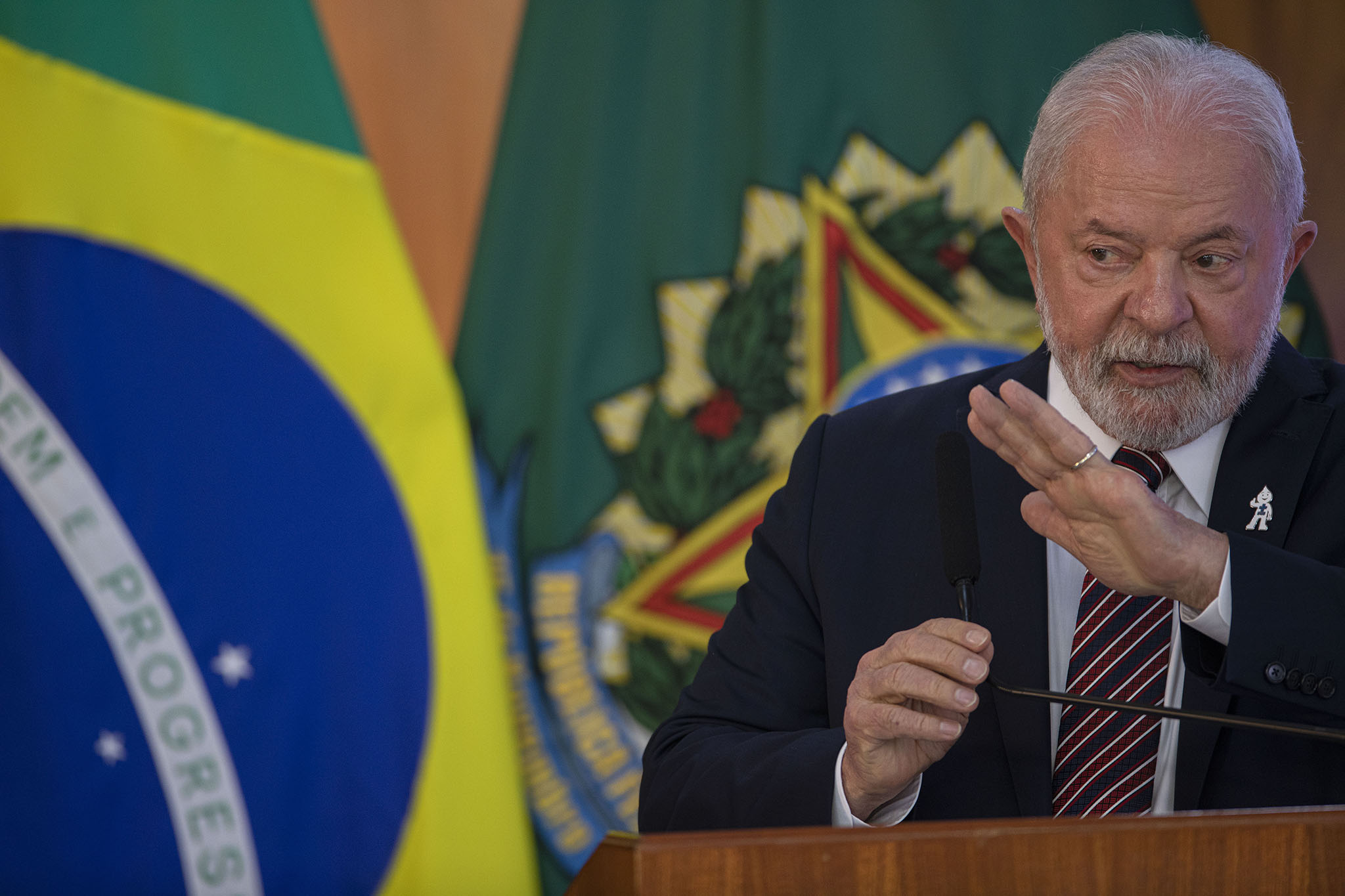 O presidente Luiz Inácio Lula da Silva participa no Palácio do Planalto da Reunião ministerial dos 100 dias de governo - 10.04.2023