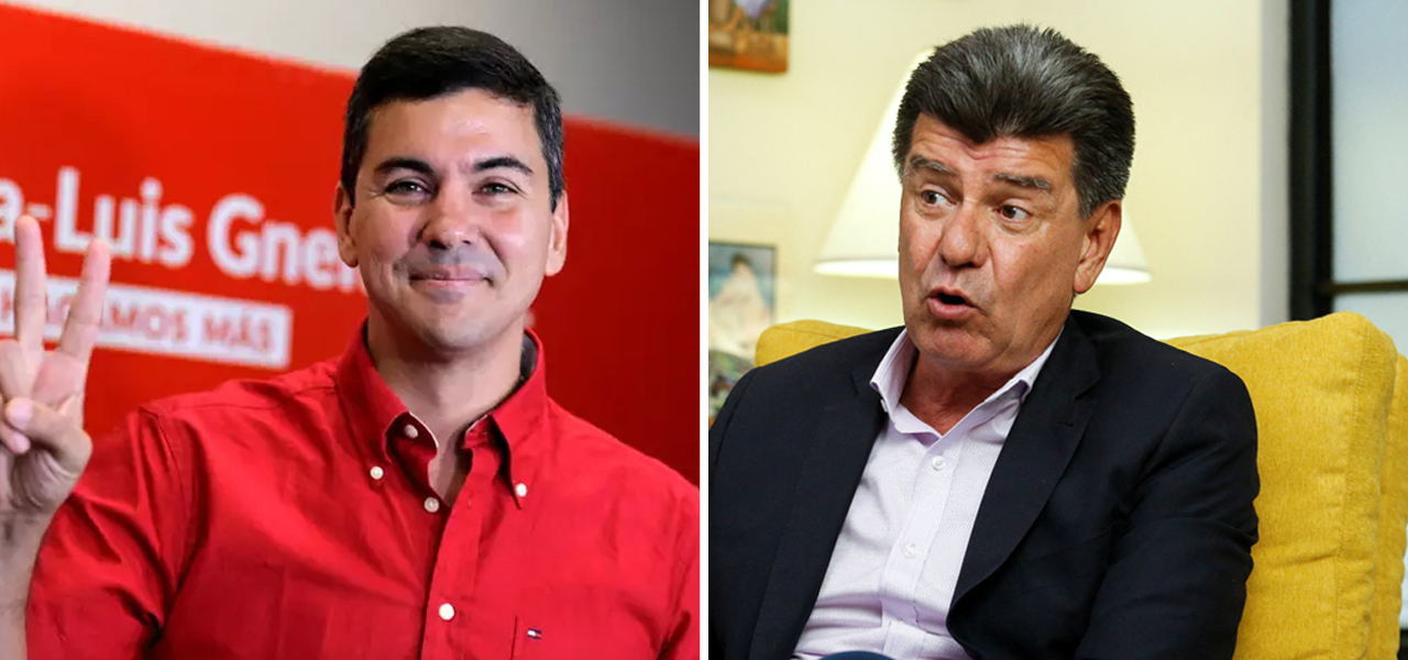 Santiago Peña (à esq.) e Efraín Alegre