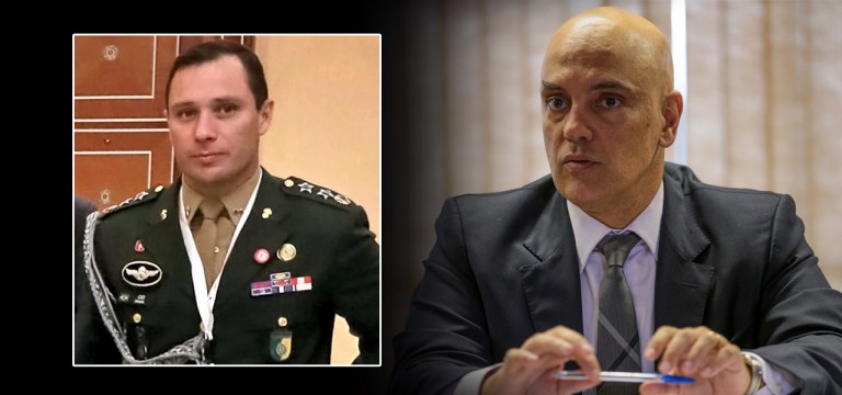 Mauro Cid (à esq.) e Alexandre de Moraes