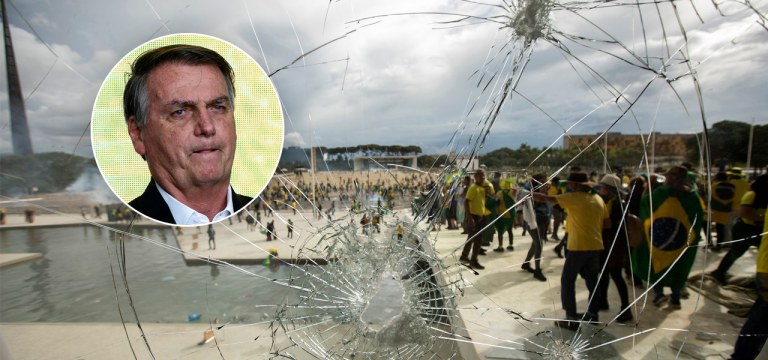 Jair Bolsoanro e ato golpista em Brasília