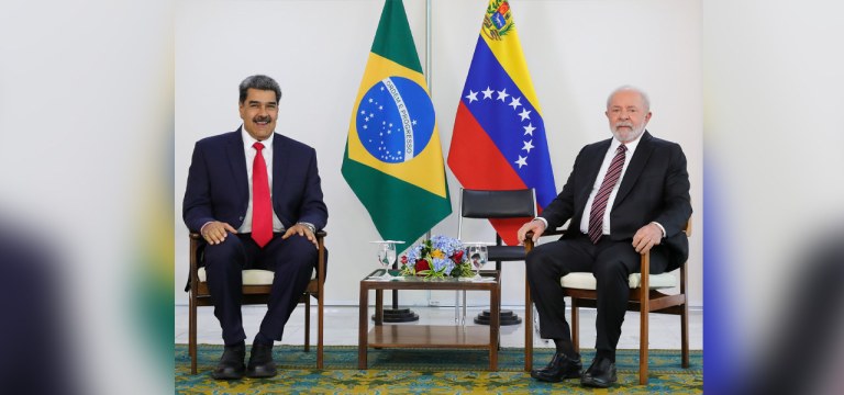 Presidentes da Venezuela, Nicolás Maduro, e do Brasil, Luiz Inácio Lula da Silva