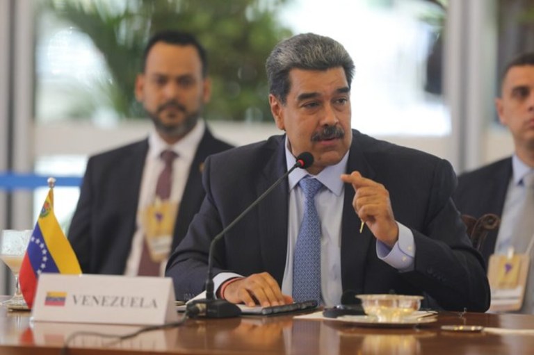 Nicolás Maduro intervém em reunião de presidentes sul-americanos, Brasília, 30/5/2023