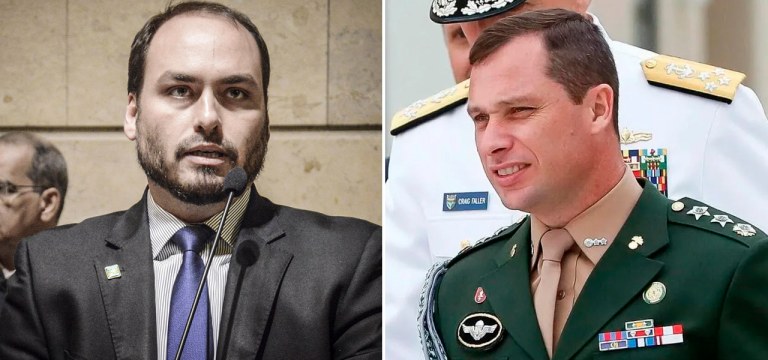 Carlos Bolsonaro e Mauro Cid