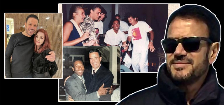 Tony Garcia e alguns dos amigos famosos: Priscilla Presley, Ayrton Senna e Pelé