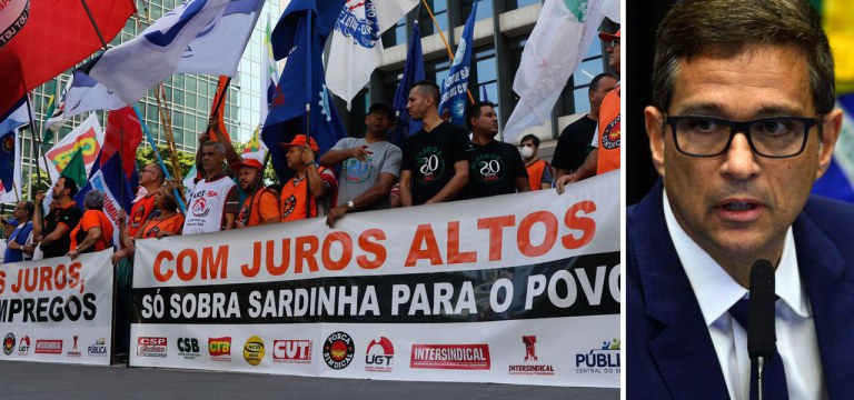 Ato contra alta dos juros e o presidente do Banco Central, Roberto Campos Neto
