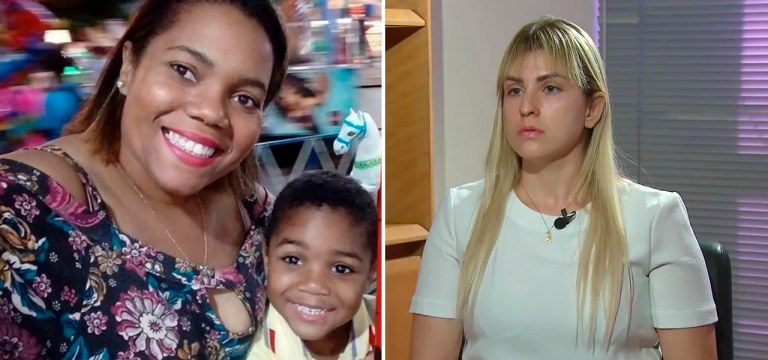 Mirtes Renata com seu filho Miguel e Sarí Corte Real