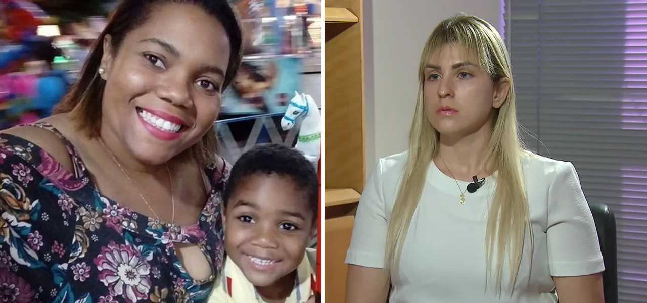 Mirtes Renata com seu filho Miguel e Sarí Corte Real