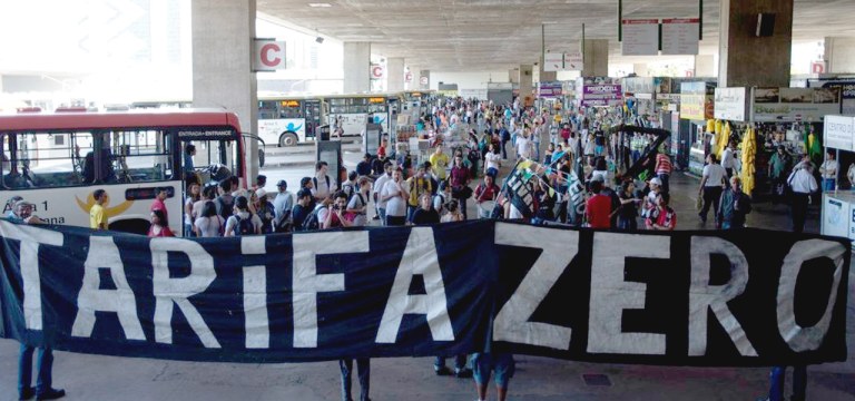 Protesto por tarifa zero no transporte público