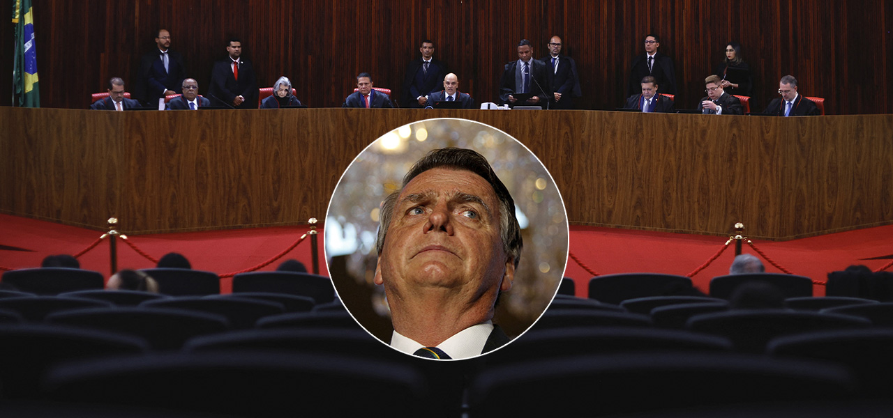 Plenário do TSE e Jair Bolsonaro