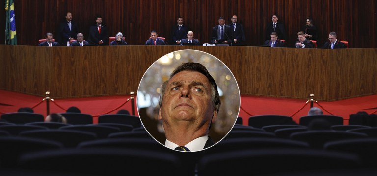 Plenário do TSE e Jair Bolsonaro
