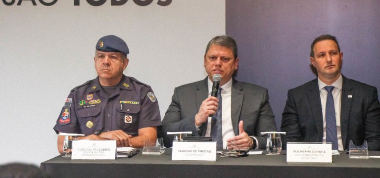 Tarcísio de Freitas e Guilherme Derrite