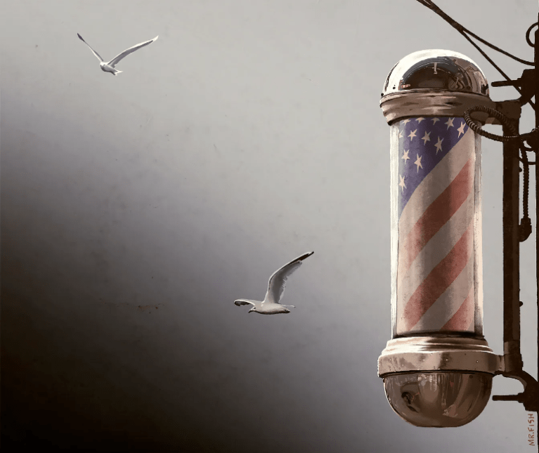 Rua Principal dos EUA - Main Street America – arte de Mr. Fish