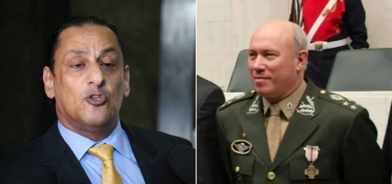 O advogado Frederick Wassef e o general Mauro César Lourena Cid