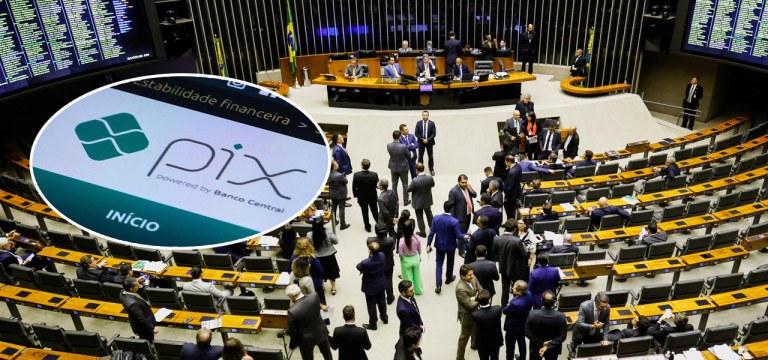 Plenário da Câmara e pix
