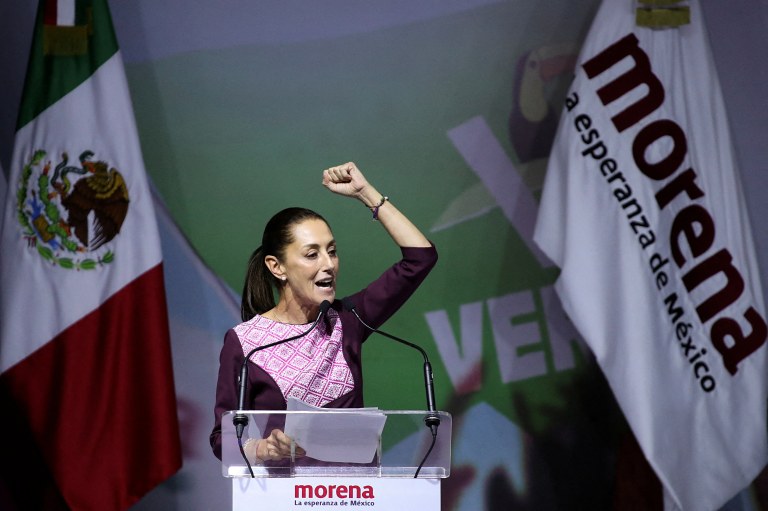 Ex-prefeita da cidade do México Claudia Sheinbaum discursa em cerimônia México
10/09/2023
REUTERS/Henry Romero