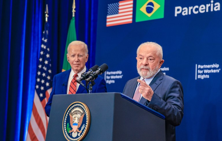 Presidentes dos Estados Unidos, Joe Biden, e do Brasil, Luiz Inácio Lula da Silva