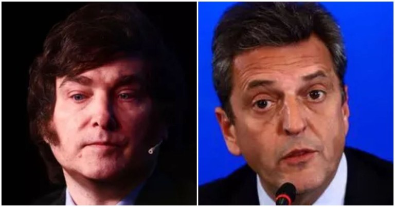 Javier Milei e Sergio Massa